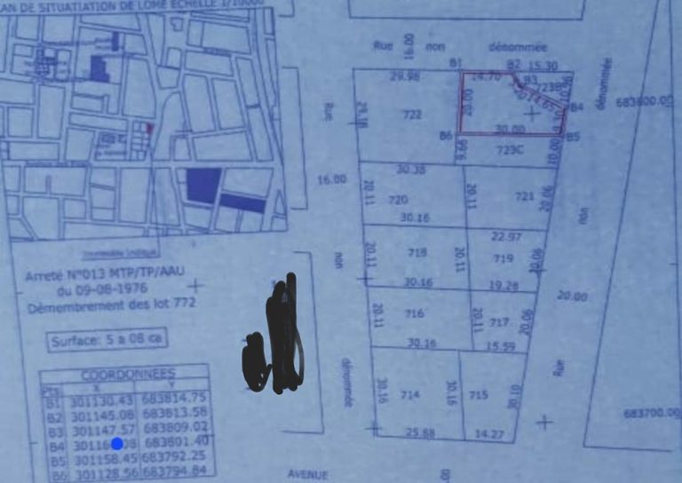 Parcelle à vendre en plein cœur de Lomé Togo à Agbaleledogan