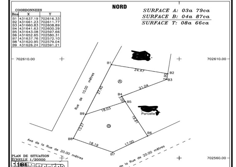 Parcelles à vendre à Fidjrossè Centre Cotonou – 866 m² en trois angle de rue