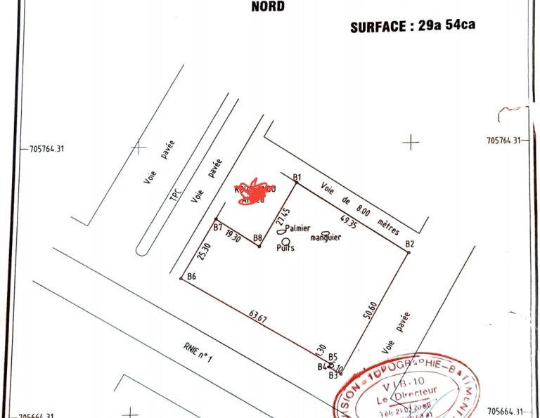 Terrain à vendre à Cotonou au stade de l’Amitié au bord du goudron a côté du nouveau marché TOKPA YOYO